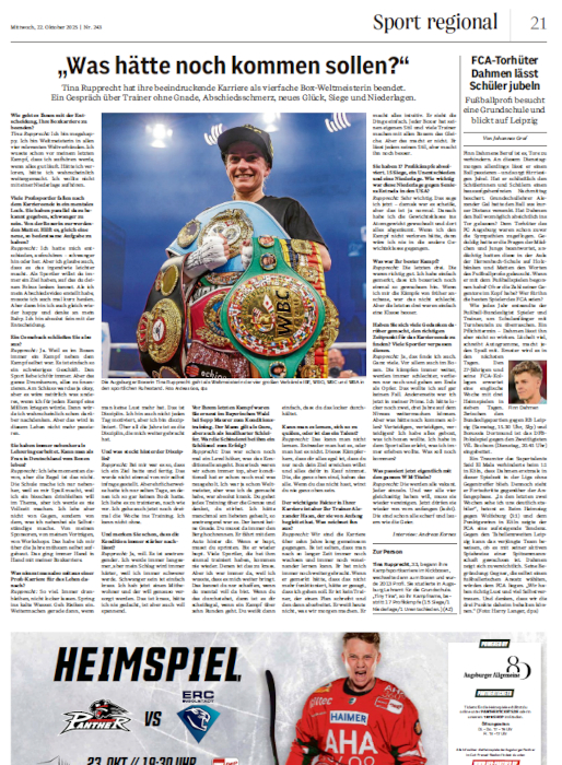 Tina Rupprecht hat ihre beeindruckende Karriere als vierfache Box-Weltmeisterin beendet.